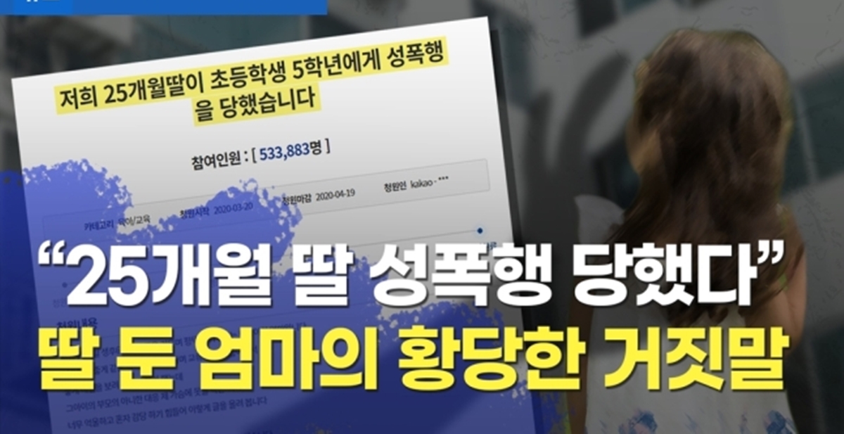 이래도 되나요 "25개월 딸 성폭행 당했다" 청와대 청원 알고보니 ...