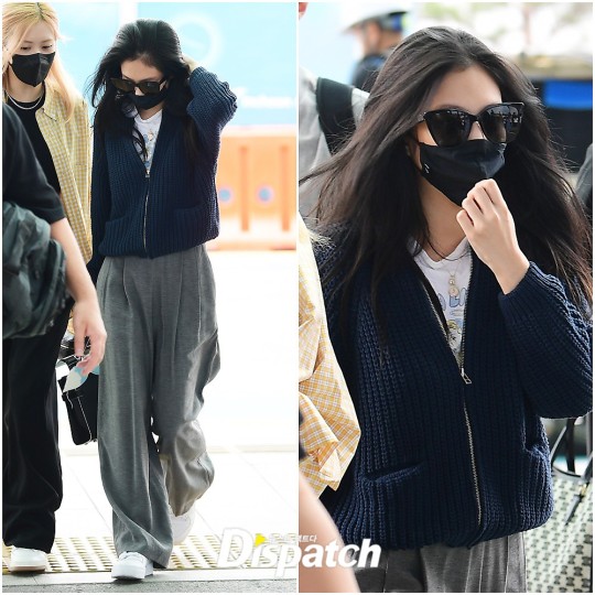 Blackpink's Jennie and Rose wave for cameras at airport | DIPE.CO.KR