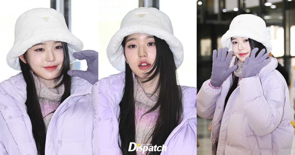 Ive's Jang Won-Young poses for cameras at airport | DIPE.CO.KR