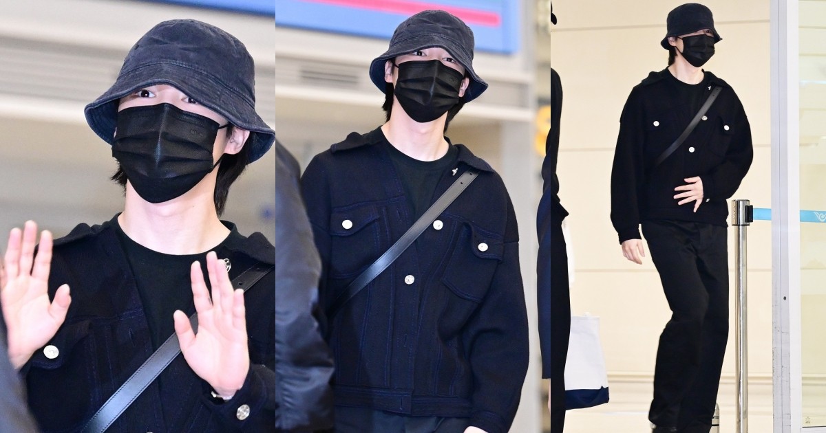 BTS's Jimin is Dressed in All Black in Return to Korea | DIPE.CO.KR