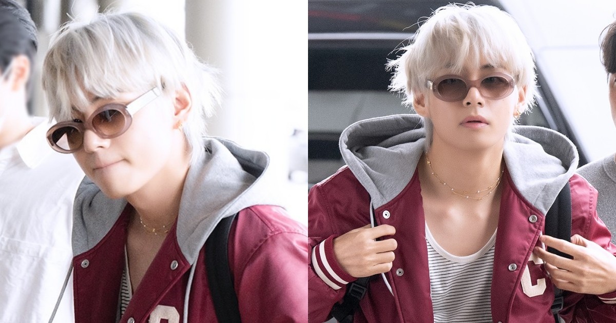 BTS' V captured at airport before departing for Japan | DIPE.CO.KR