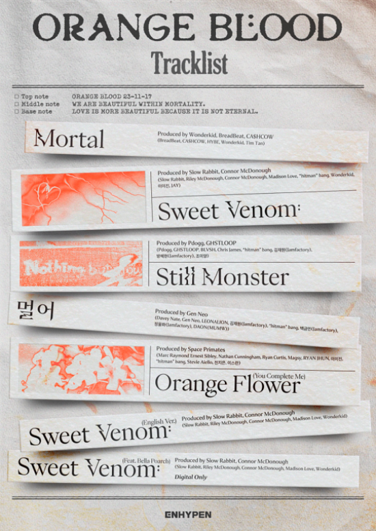 ENHYPHEN, New Album Tracklist Title Track is 'Sweet Venom