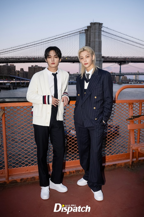 Stray Kids' LeeKnow and Felix attend New York Fashion Week
