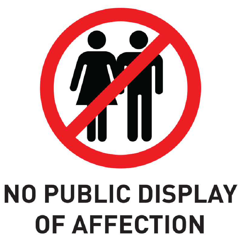 Sing of affection. Public display of affection. PDA public display of affection. Public display. A sign of affection.