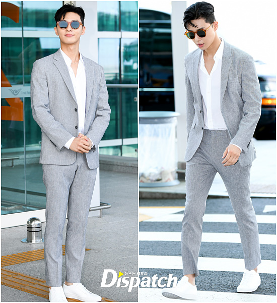 grey suit with white sneakers
