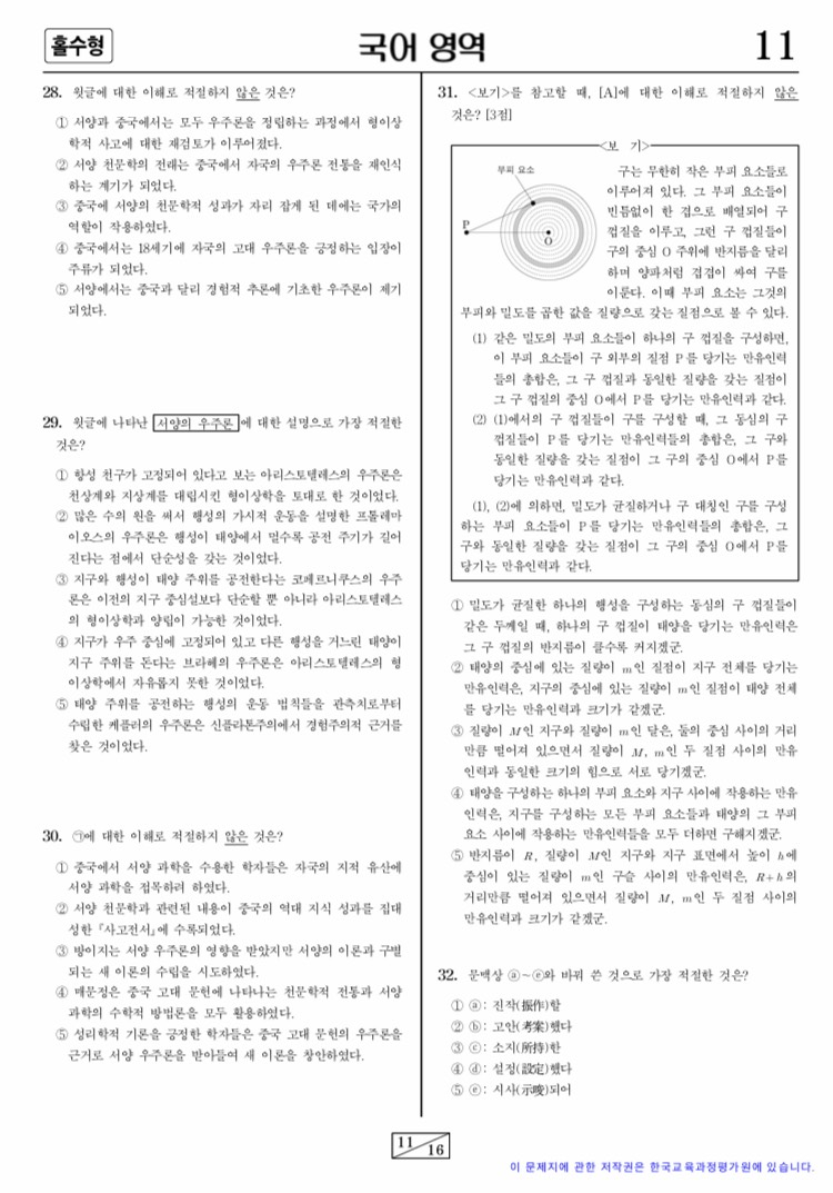 역대급 난이도 자랑한 오늘자 수능 국어 31번 문제 | Snsfeed 제휴콘텐츠 제공 '실시간 핫이슈'